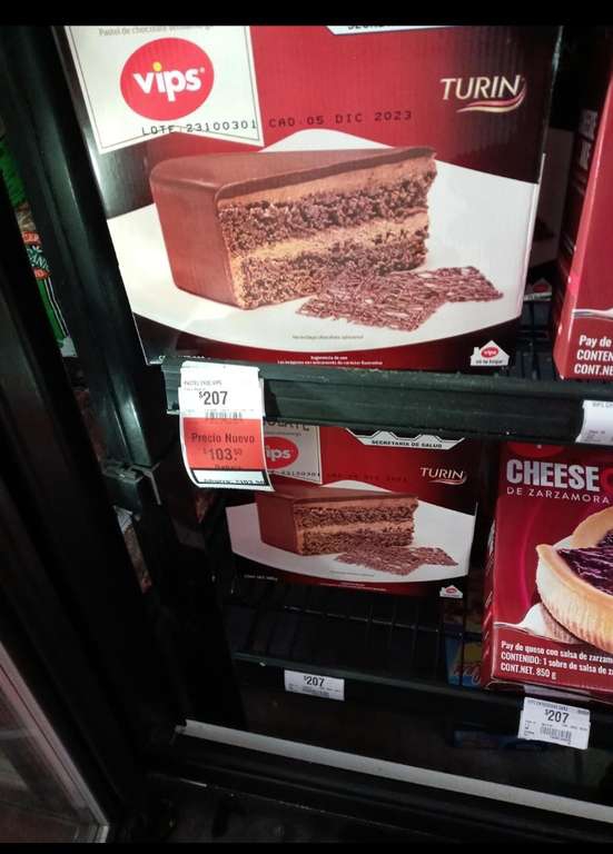 Walmart: pastel de chocolate Vips - Durango 
