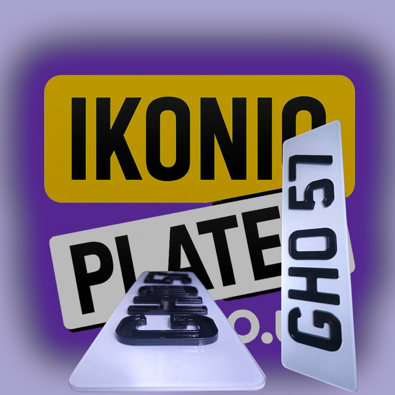 Example of 4D 5mm Outline Number Plate Style