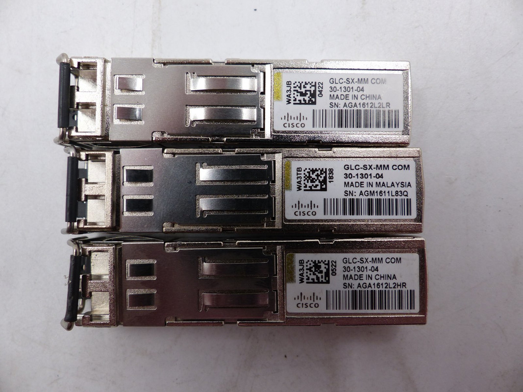 LOT OF THREE CISCO GLC-SX-MM COM TRANSCEIVER MODULE 30-1301-04