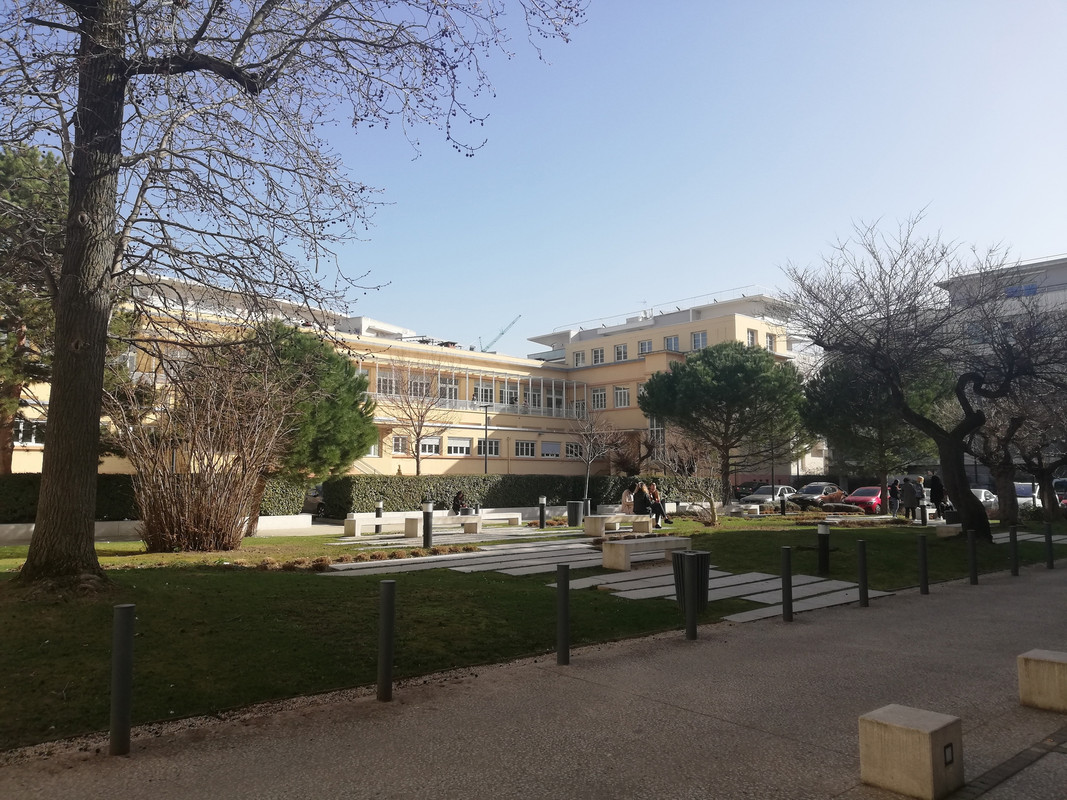 Photo du campus extérieur et de la cour intérieure de l’École Diagonale Lyon 7e