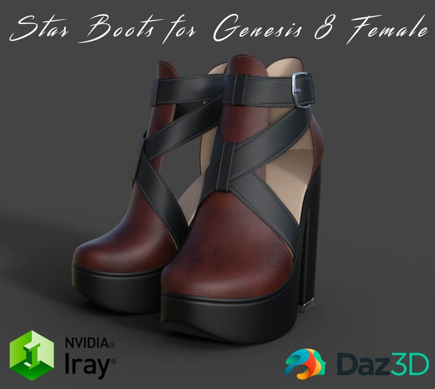 STAR BOOTS FOR GENESIS 8 FEMALE