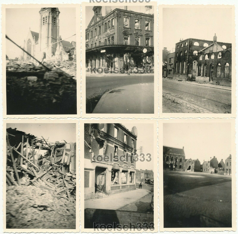6 Fotos Frankreich Lille Seclin Häuser Ruinen Westfront Zerstörungen Frontstädte