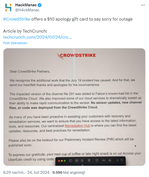 CrowdStrike-"Entschädigung"