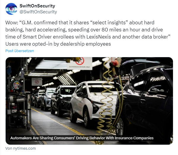 PKW-Datenerfassung als Versicherungsrisiko