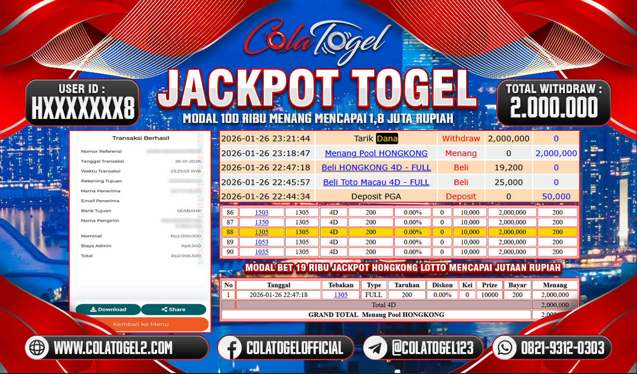 JACKPOT HONGKONG LOTTO!!