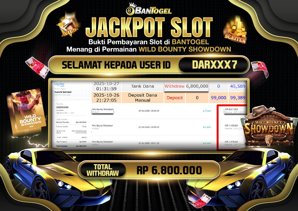 BUKTI JACKPOT LUNAS BANTOGEL