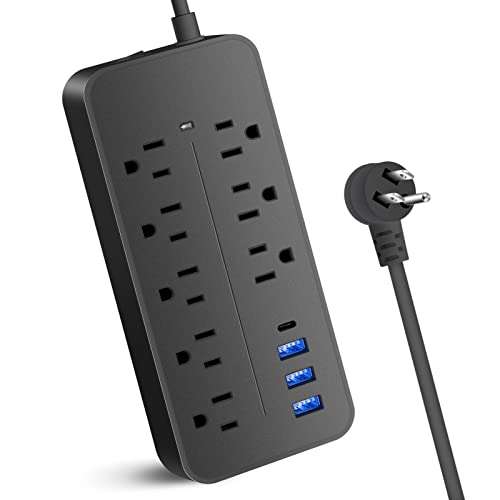 Amazon: Multicontacto, Regleta de 1,2 m, 8 Salidas, 3 Puertos de Carga USB, (5 V / 2 A), 1 Puerto Type-C, 
