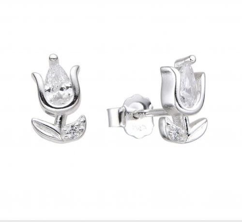 Aretes de tulipán #00223 Blanco