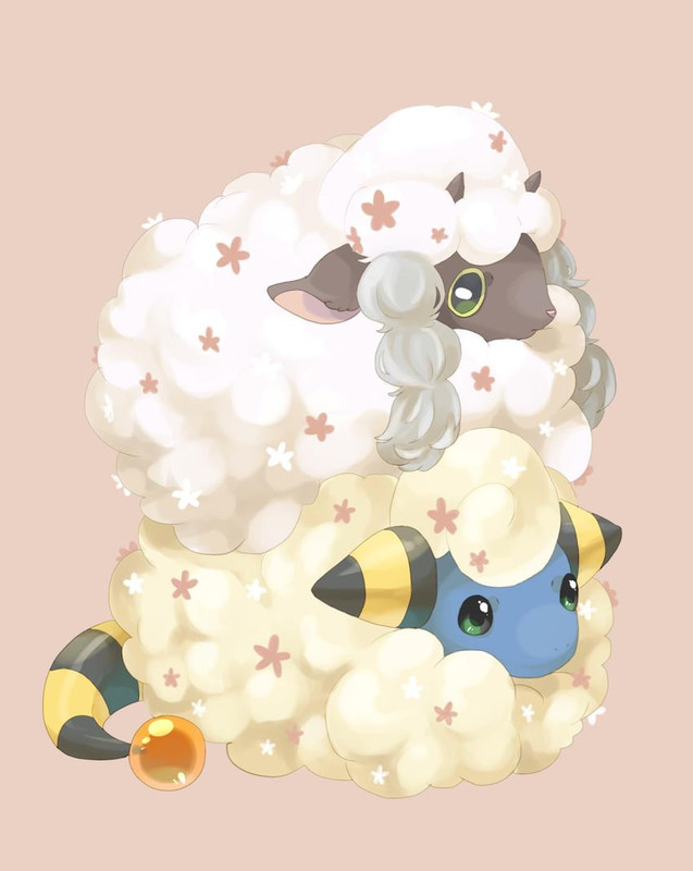 wooloo-and-mareep-pokemon-drawn-by-alice
