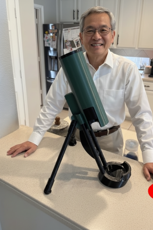 Happy customer with launcher