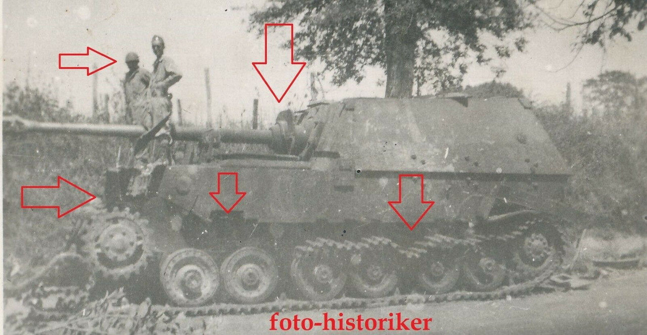 orig Foto Zerstörter Panzer Panzerjäger Tiger Ferdinand Italien 