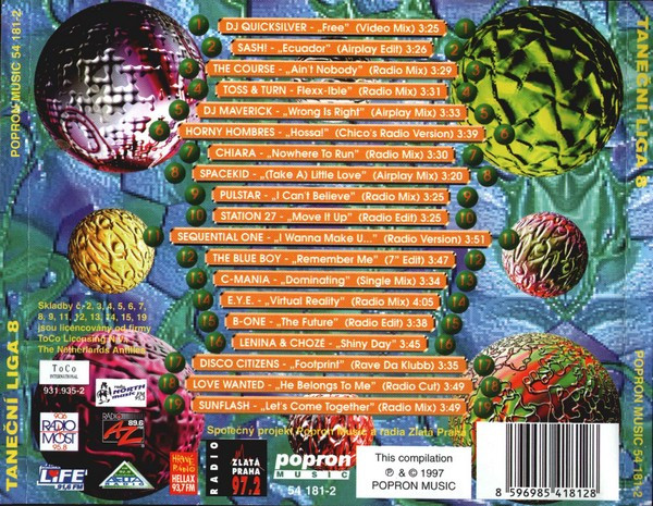 10/03/2024 - Taneční Liga 8 (CD, Compilation)(Popron Music – 54 181-2)  1997 R-2159014-1267442938