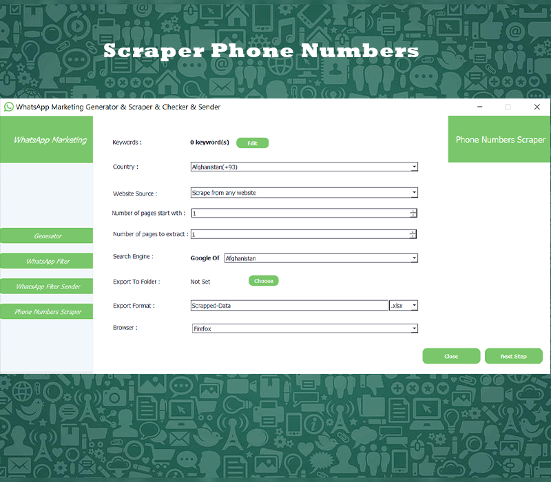 WhatsApp Marketing - Bulk Sender & Generator & Scraper & Filter