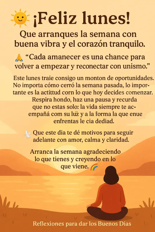 Imagen de Mensaje de lunes con reflexión positiva para iniciar la semana con fe