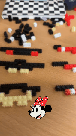 Figura de Minnie terminada con mini bloques