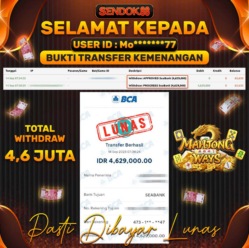 SENDOK88 JEPE! MAHJONG WAYS Rp 4.629.000,- LUNAS!