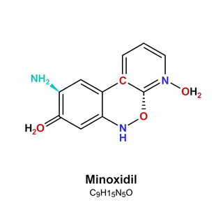2D chemical structure of the Minoxidil molecule