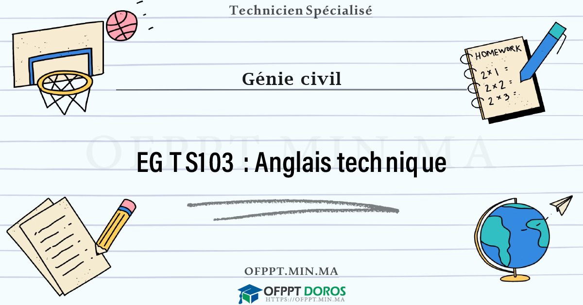 Sommaire détaillé du cours Anglais technique EGTS103 OFPPT - Structure du module