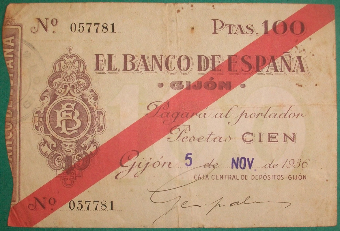 5 pesetas Gijón 1936 100-6400