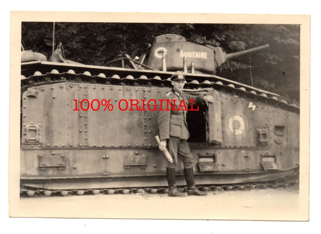 Original Foto französischer Panzer CharB mit Ken