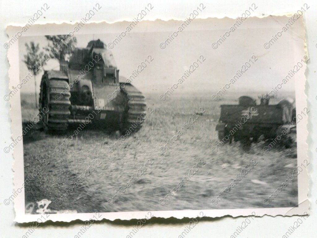 Foto, Wehrmacht, zerstörter Panzer, Char B1, BUG