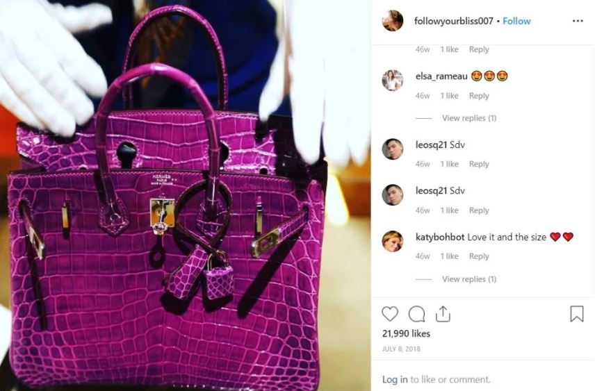 Potret tas Birkin yang diposting Azura di Instagram.