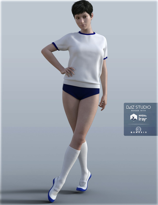 Japanese School Sportswear For Genesis 3 Female 2023 - Free Daz 3D Models