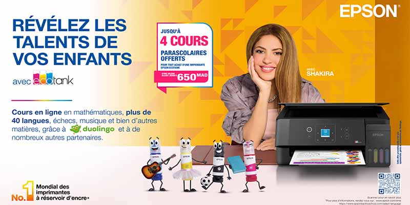 Epson et Shakira renouvellent la campagne de rentrée scolaire pour accompagner les jeunes dans le développement de leurs talents Epson et Shakira renouvellent la campagne de rentrée scolaire pour accompagner les jeunes dans le développement de leurs talents