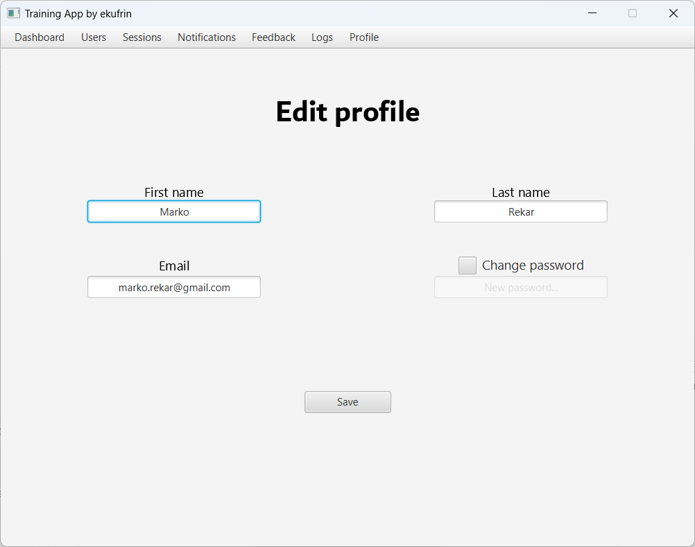 Edit profile