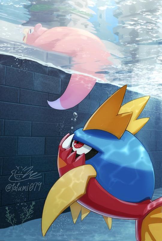 slowpoke-and-carvanha-pokemon-drawn-by-t