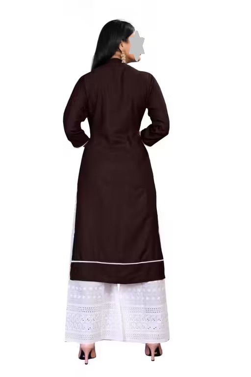 Women Rayon Black Palazzos Kurta Set Color 4 (KS180)