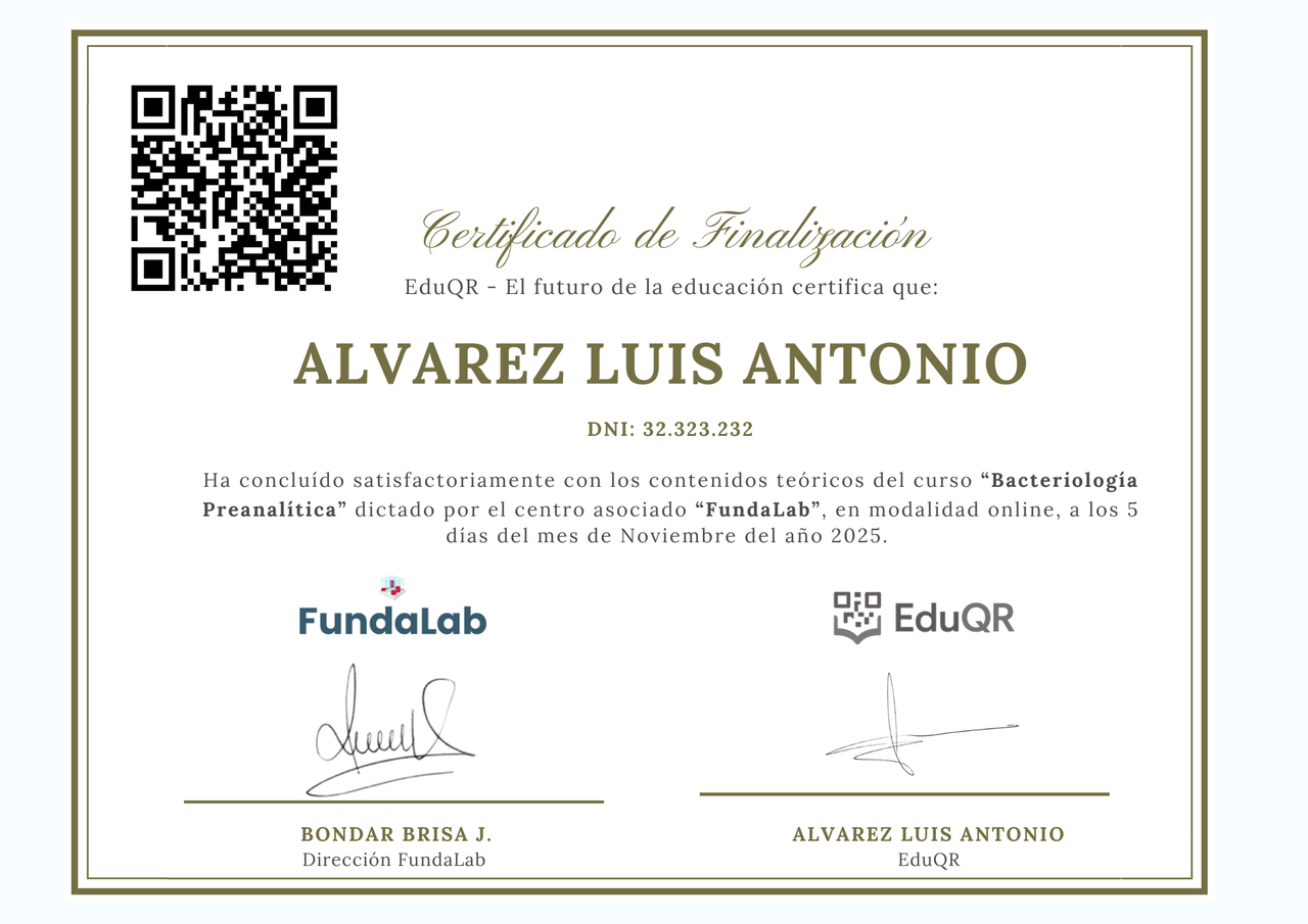 Certificado Administrativo de Laboratorio