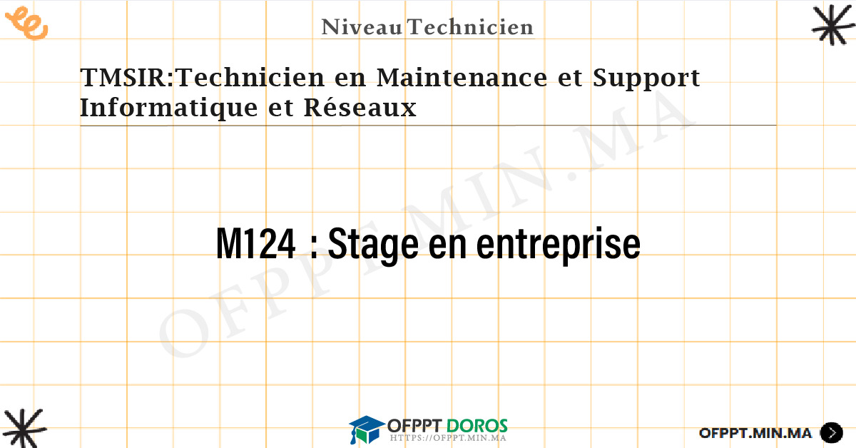 Sommaire détaillé du cours Stage en entreprise M124 OFPPT - Structure du module