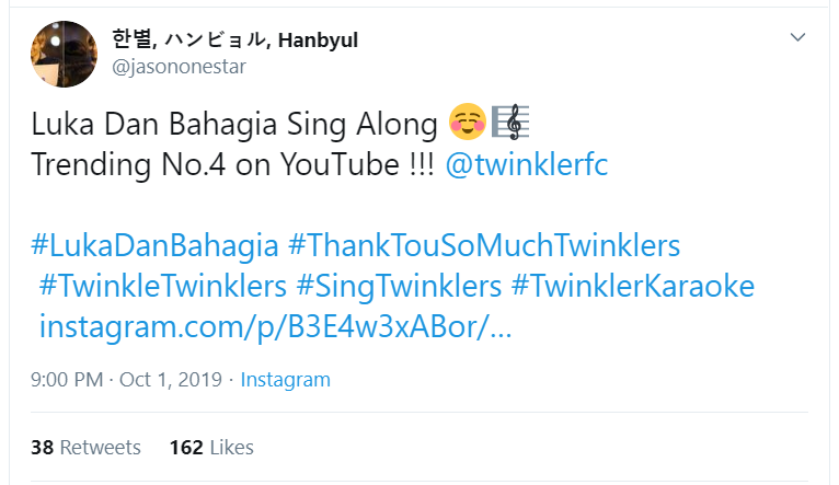 lagu hanbyul luka dan bahagia trending