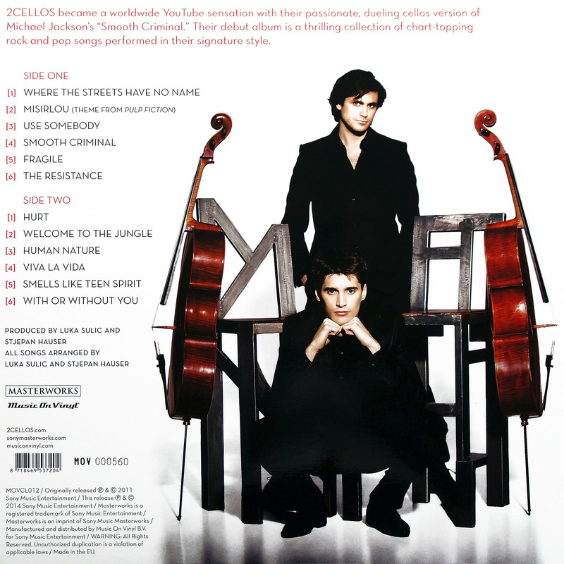 2CELLOS - 2Cellos (2011, 2014, Music On Vinyl, MOVCL012, NL, Hi-Res 24-96) FLAC 2694 Kbps