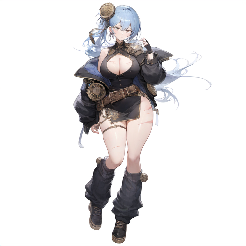 1girl, dark background, full body, grey eyes, blue hair, curvy, loose socks, chi s-386946119