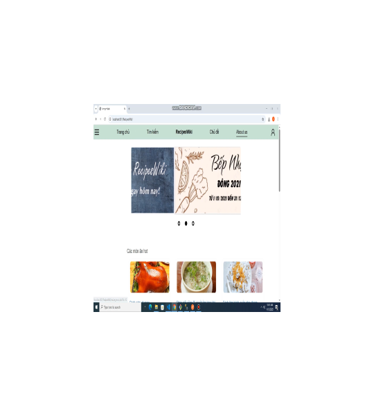 Web mạng xã hội chia sẻ công thức nấu ăn