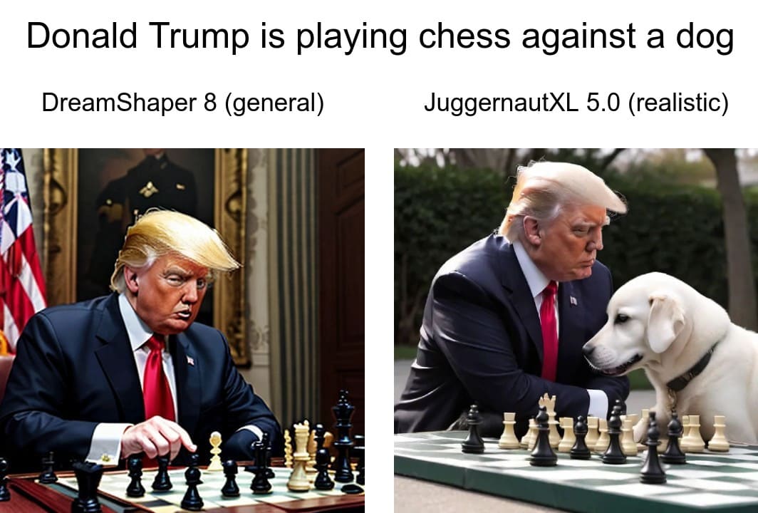 Dezgo - Donald Trump is playing chess against a dog