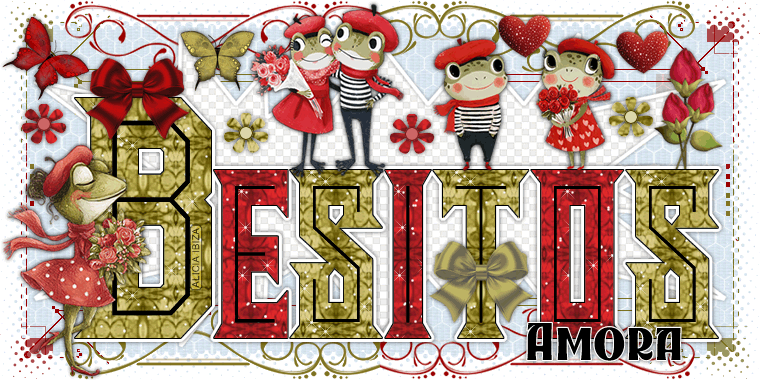 Besos Frogs in Love amora