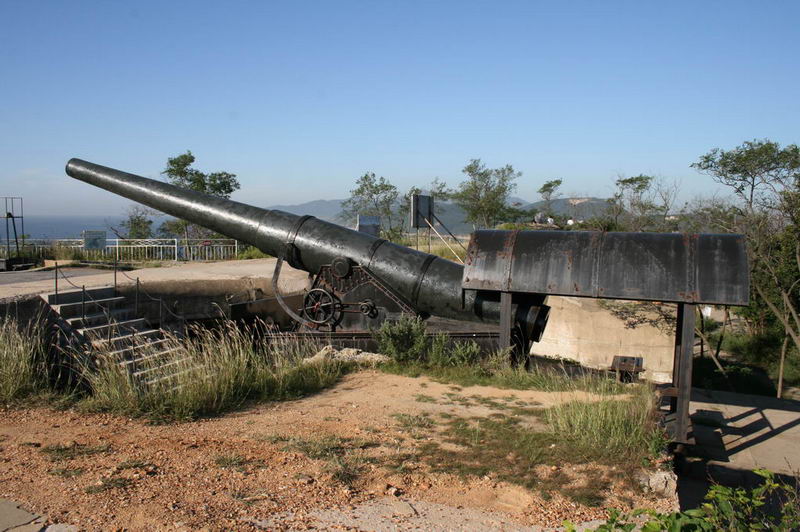 254-мм морская пушка на батарее Электрического у