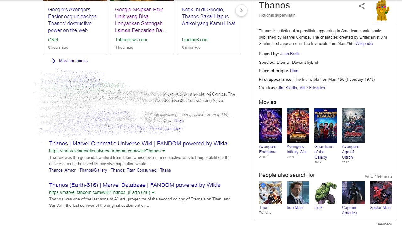 Thanos (Screen Capture GOogle)