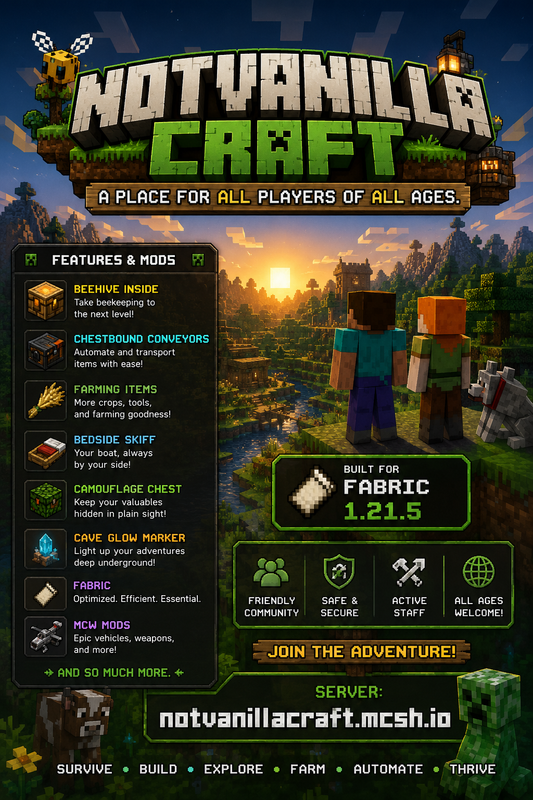 NotVanilla Craft Minecraft Server