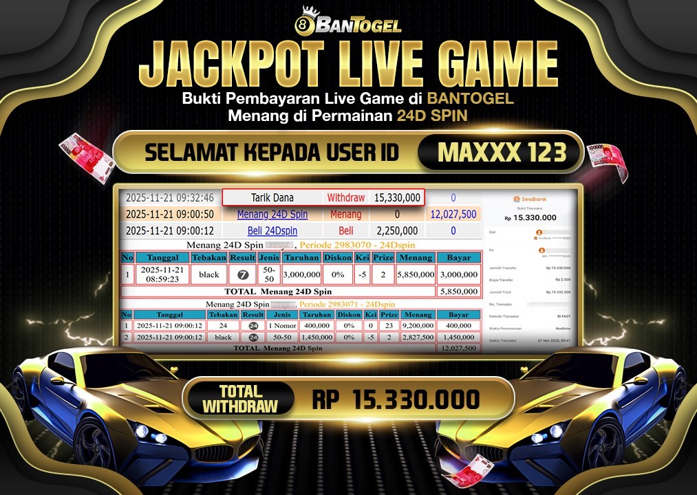 BUKTI JACKPOT LUNAS BANTOGEL