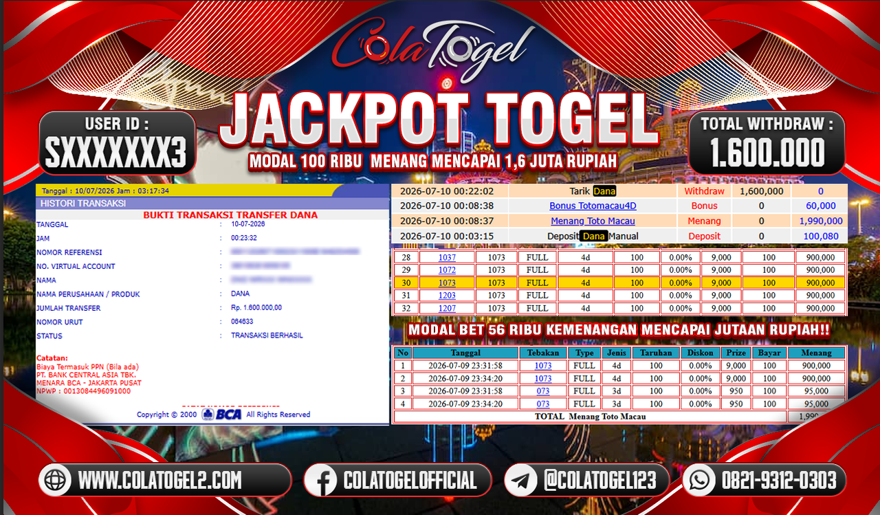 JACKPOT TOTO MACAU!! 