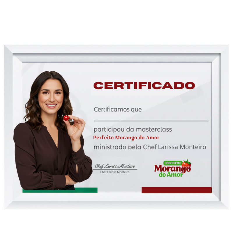 Certificado de Conclusão do curso Bendito Morango do Amor