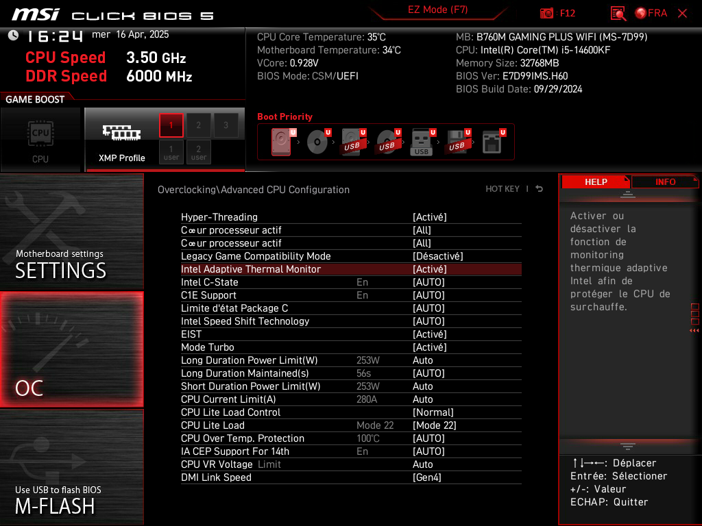 Option CPU de base