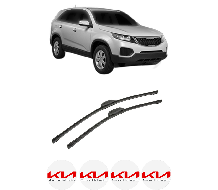Set stergatoare auto KIA SORENTO II SUV Van (XM) din 2009-2015, pentru parbriz auto, 2 bucati, Bosch Aerotwin Retrofit, din cauciuc siliconat rezistent, 4 Stickere Auto KIA