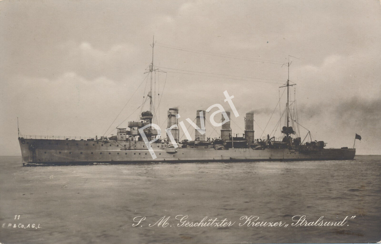 Foto PK S.M. kleiner geschützter Kreuzer Stralsund Kaiserliche Marine K1.78