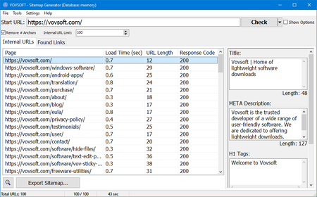 VovSoft Sitemap Generator 4.0 Portable