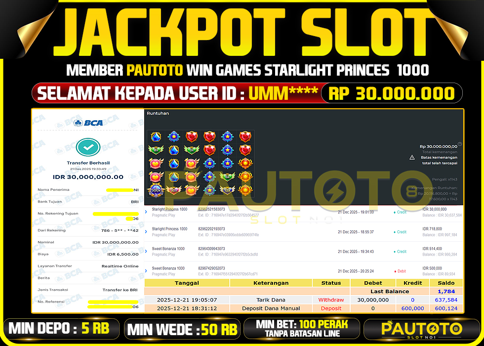BUKTI JACKPOT LUNAS PAUTOTO